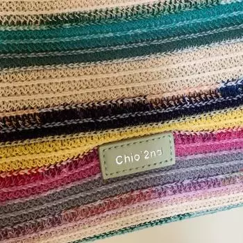 Сумка Rainbow Haitote женская 2024 новая плетеная сумка на море большая вместительная сумка через плечо