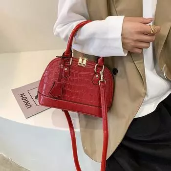 Сумка-ракушка 2024 года, новая модная персонализированная сумка-мессенджер для женщин, сумка на осень и зиму, ретро-сумка для знаменитостей из Интернета бордовый