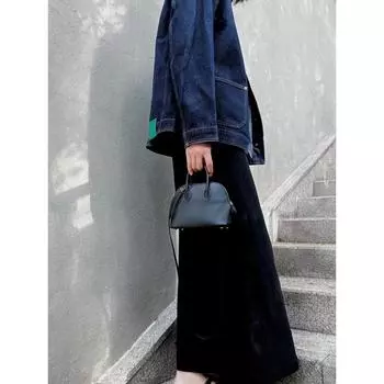 Сумка-ракушка Advanced Niche для женщин, новая, французского стиля, верхний слой из коровьей кожи, мини-сумка через плечо на одно плечо для боулинга 18-9-14cm box золотисто-коричневый