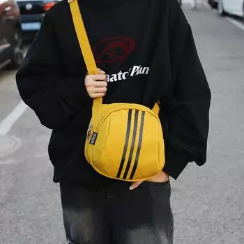 Сумка-ракушка с тремя перекладинами, классическая женская сумка из нейлоновой ткани, широкий плечевой ремень, сумка через плечо, повседневная сумка-мессенджер в спортивном стиле. чёрный