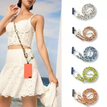 Сумка-ремешок ручной работы с регулируемым цветным шнурком, аксессуары для мобильных телефонов для мужчин и женщин светло-синий