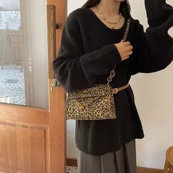 Сумка ретро Commuter плечо подмышкой маленькая квадратная сумка High Sense большой емкости леопардовый принт дамская сумка коричневый