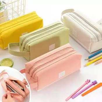 Сумка-ручка, красочные пеналы большой емкости, корейская ткань, коробка для ручек, чехол, школьные и офисные канцелярские принадлежности, женские косметички