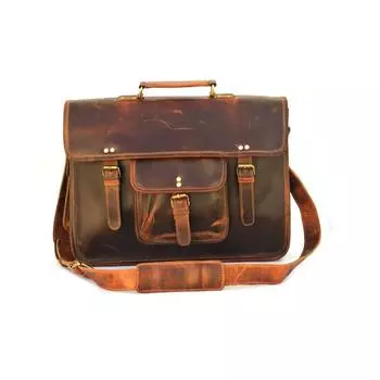 Сумка ручной работы из желтой кожи, натуральная винтажная сумка-мессенджер, портфель для ноутбука, сумка через плечо, настоящая коричневая сумка для мужчин и женщин, сумка-мессенджер 16 x 12 x 5 in коричневый