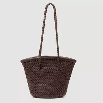Сумка ручной работы плетеная сумка сумка-ведро 2025 лето новая на плечо подмышку сумка корзина для овощей французский стиль ретро сумка для отпуска Brown