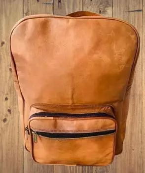 Сумка-рюкзак из козьей кожи, винтажный мессенджер, настоящая коричневая сумка для ноутбука. 16 x 11 x 11 in коричневый