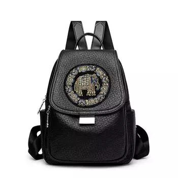 Сумка-рюкзак Новая универсальная женская сумка с рисунком слона в национальном стиле Модная дорожная сумка с заклепками