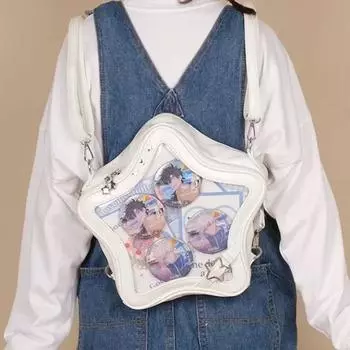 Сумка рюкзаки популярная прозрачная школьная сумка для женщин Sweet Chic Star Crossbody сумка дисплей мини рюкзак белый