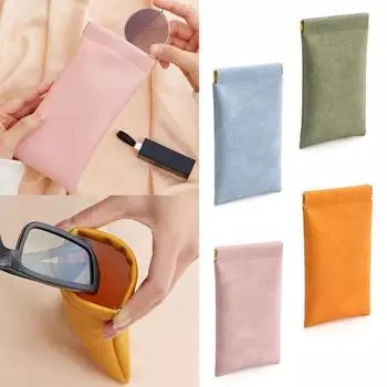 Сумка с автоматической застежкой из мягкой искусственной кожи для солнцезащитных очков для женщин и мужчин при близорукости зелёный