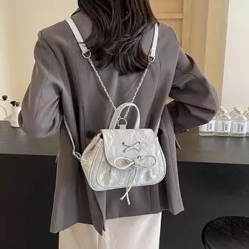 Сумка с бантом Женская сумка через плечо Рюкзак зелёный