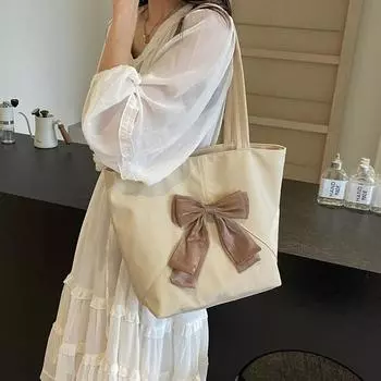 Сумка с бантом, женская сумка на плечо, большая вместительная сумка для подмышек, пригородная большая сумка чёрный