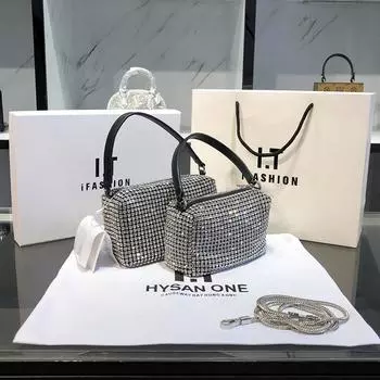 Сумка с блестящими бриллиантами, сумка, мини-сумка под мышками, маленькая квадратная сумка