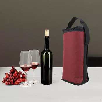 Сумка с двумя бутылками вина, изолированный холодильник, красные подарки, герметичные сумки, переноска