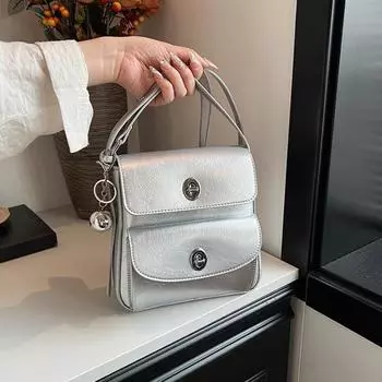 Сумка с двумя карманами для женщин, модные сумки через плечо с масляным воском, сумка почтальона, сумки через плечо для женщин, сумка для матери и ребенка one size чёрный