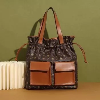 Сумка с двумя карманами и клапанами, большая вместимость, модная рабочая сумка на ремне, дорожный рюкзак