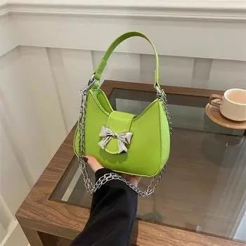 Сумка с фактурным бантом женская новинка 2024 года весна-лето универсальная сумка-мессенджер нишевая сумка через плечо подмышку чёрный