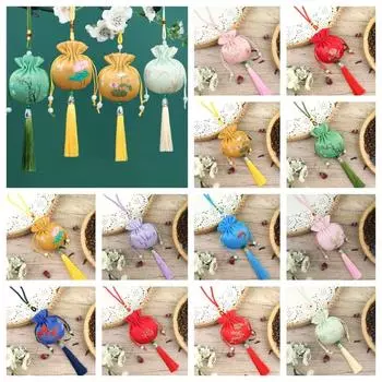 Сумка с кисточками и буквами в виде цветка и золотой рыбки в китайском стиле, кошелек для монет в стиле ханьфу, украшение D