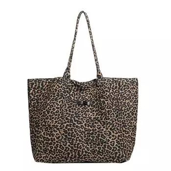 Сумка с леопардовым принтом Холщовая сумка Niche Lazy Shoulder Bag Commuter Tote Bag Lady