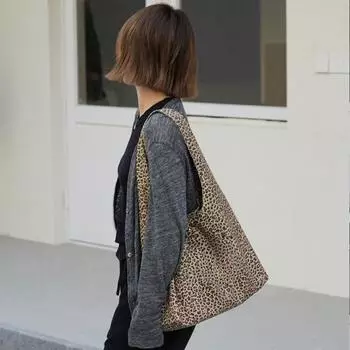 Сумка с леопардовым принтом, осенне-зимняя женская холщовая сумка, сумка-тоут Niche Design Ins