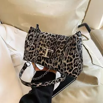 Сумка с леопардовым принтом женская 2025 новая модная сумка высокого класса в иностранном стиле через плечо подмышкой сумка-мессенджер хаки