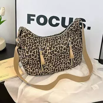 Сумка с леопардовым принтом, женская сумка-тоут большой вместимости, женская сумка для поездок на работу, модная сумка через плечо цветной печати леопарда
