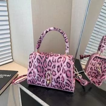 Сумка с нишевым дизайном, высококачественная сумка-мессенджер с леопардовым принтом, женская модная универсальная сумка для поездок под мышкой чёрный