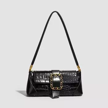 Сумка с одним плечом и подмышкой с крокодиловым узором, осенне-зимняя, французская, универсальная, модная, нишевая, универсальная сумка
