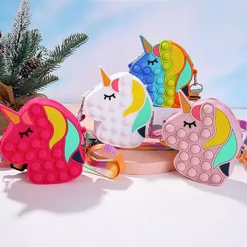 Сумка с подвеской для игрушек, игрушки для снятия стресса с пузырьками для взрослых и детей