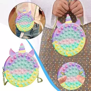 Сумка с подвеской для игрушек, игрушки для снятия стресса с пузырьками для взрослых и детей 23*20*4cm