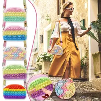 Сумка с подвеской для игрушек, игрушки для снятия стресса с пузырьками для взрослых и детей A