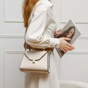 Сумка с принтом личи, модная, простая, с замком, на плечо, косая, женская, большая вместительная сумка светло-синий