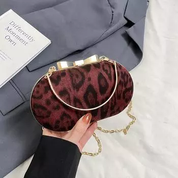 Сумка с принтом ретро леопарда в этом году, модная сумка на цепочке, женская сумка темперамент красный