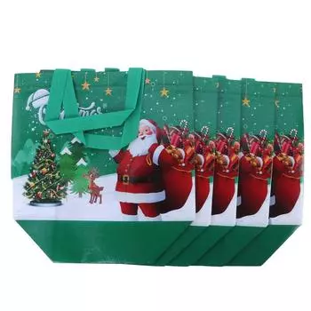 Сумка с принтом Рождественская подарочная сумка Складная сумка для покупок Пляжная сумка Складная сумка для хранения Мультяшная нетканая сумка Большая вместимость Новая синий