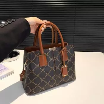 Сумка с принтом в стиле ретро, фактура, сумка для поездок на работу, женская сумка, большая вместимость, сумка через плечо, сумки