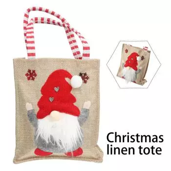 Сумка с рождественскими украшениями Детская сумка-тоут Рождественская сумка-тоут из мешковины Пыленепроницаемые украшения для вечеринок