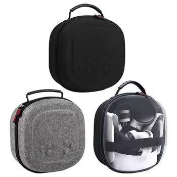 Сумка с сетчатыми ручками-карманами, чехол для переноски аксессуаров Meta Quest 3S VR чёрный