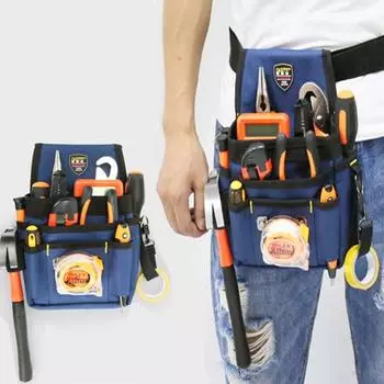 Сумка с широким ремнем для инструментов, сумка для ремонта без помощи рук, сумка для хранения инструментов для строителей blue-L Belt included