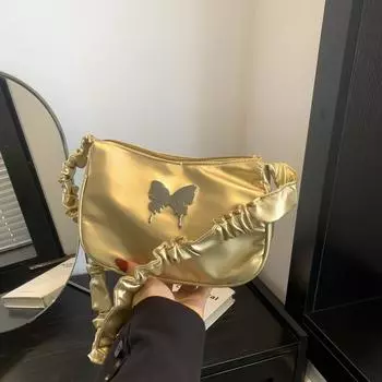 Сумка с текстурой Niche design, женская, 2024, новая, повседневная, простая, летняя, повседневная, через плечо, подмышку, маленькая квадратная сумка чёрный