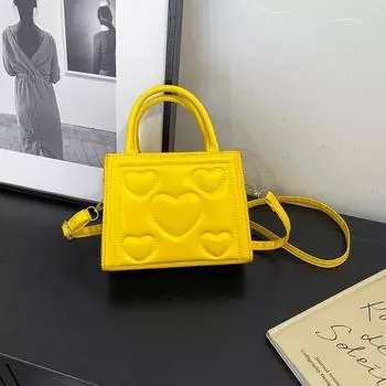 Сумка с тиснением Fashion love, женская, весна 2024, корейская версия, карамельный цвет, повседневная, универсальная, через плечо, маленькая квадратная сумка чёрный