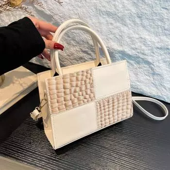 Сумка с узором «крокодил», модная женская сумка, дорогая, для поездок на работу, через плечо, маленькая квадратная сумка красный