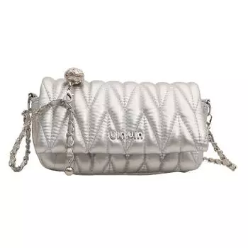 Сумка с вышитыми нитками, сумка на цепочке, наплечная сумка с текстурой из искусственной кожи, маленькая квадратная сумка, модная женская сумка-мессенджер с буквами серебряный