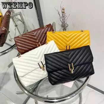 Сумка с вышивкой-цепочкой Производитель сумок Lingge Bag белый