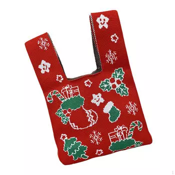 Сумка с завязанным узлом на запястье, модная рождественская сумка-тоут для путешествий и вечеринок