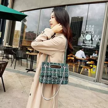 Сумка с жемчужной цепочкой Женская сумка Сумка на плечо Сумка на плечо One Size чёрный