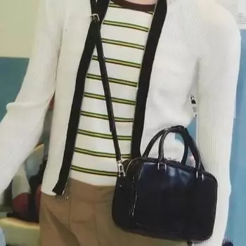 Сумка-саквояж на одно плечо в стиле ретро для колледжа, женская сумка-кроссбоди, сумка-бостон чёрный
