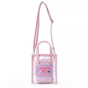 Сумка Sanrio с персонажами Sanrio, прозрачная, через плечо, сумка в пастельную клетку 20 x 18 x 7 см, персонаж SANRIO 122912