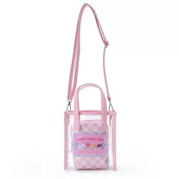 Сумка Sanrio с персонажами Sanrio, прозрачная, через плечо, сумка в пастельную клетку 20 x 18 x 7 см, персонаж SANRIO 122912