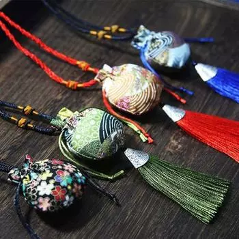 Сумка-саше в китайском стиле, подвесная сумка-саше из ткани Хань, ожерелье, сумка для хранения ювелирных изделий чёрный