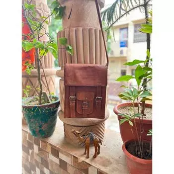 Сумка-сэтчел из натуральной кожи ручной работы для iPad 7 x 9 x 2 in коричневый