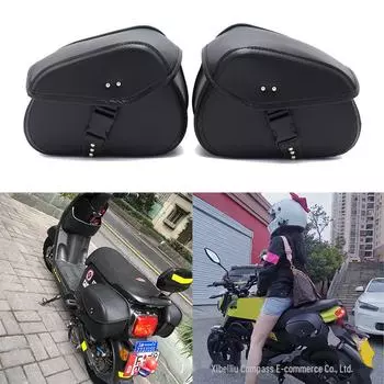 Сумка-седло для мотоцикла для электромобилей, водонепроницаемый боковой аксессуар из искусственной кожи для модификации педалей заднего сиденья pair чёрный